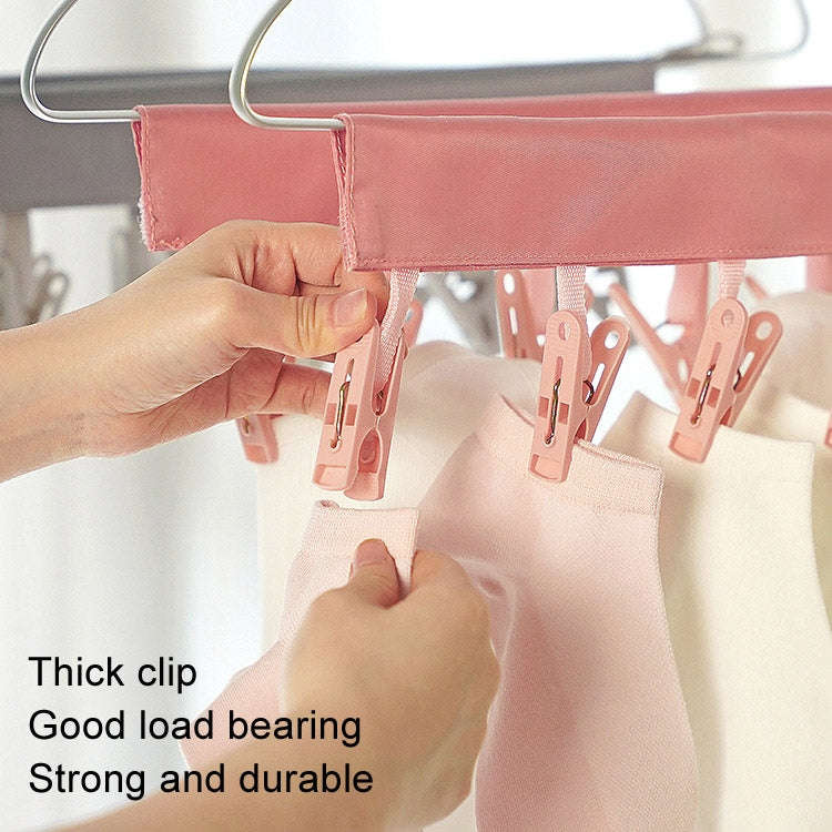 Multi Clip Portable Fabric Clothes Hanger Multifunctional Folding Fabric Clothes Clip Hangers, Co...