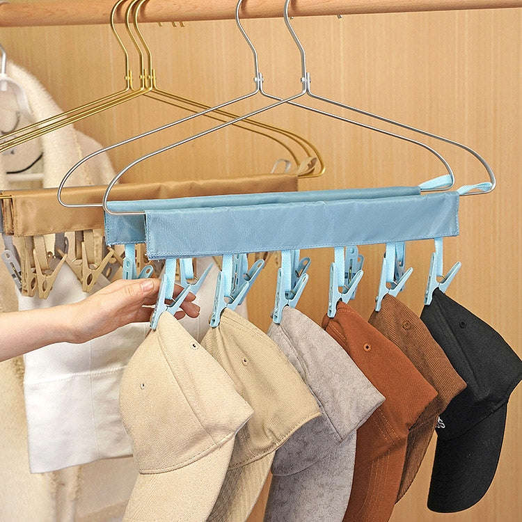 Multi Clip Portable Fabric Clothes Hanger Multifunctional Folding Fabric Clothes Clip Hangers, Co...