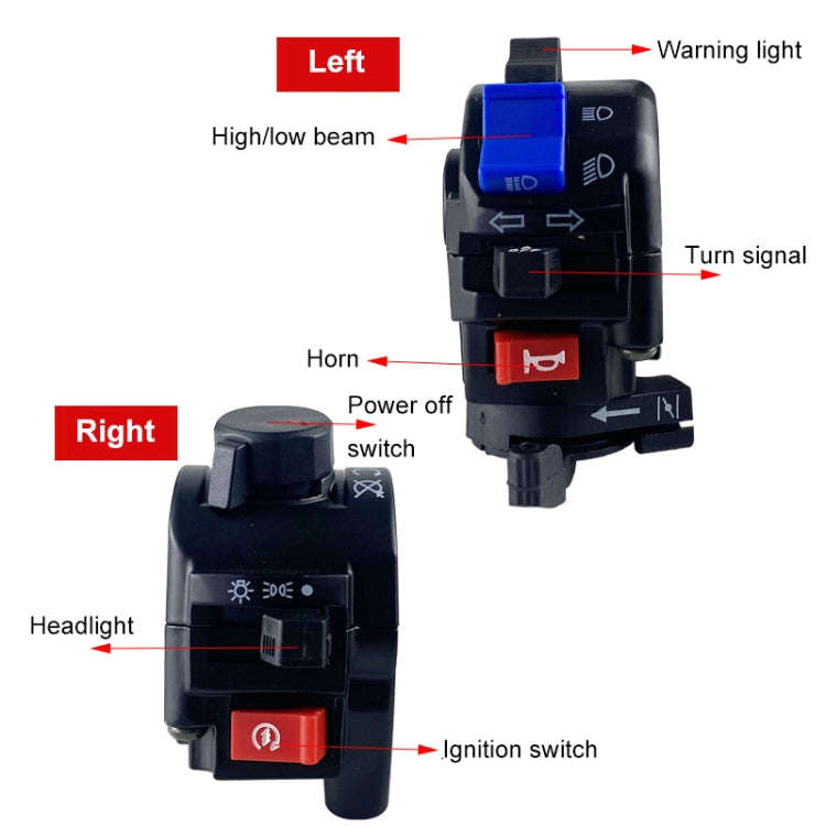 For QJ Storm Taizi 150 Motorcycle Left And Right Handlebar Switch Assembly(Silver)