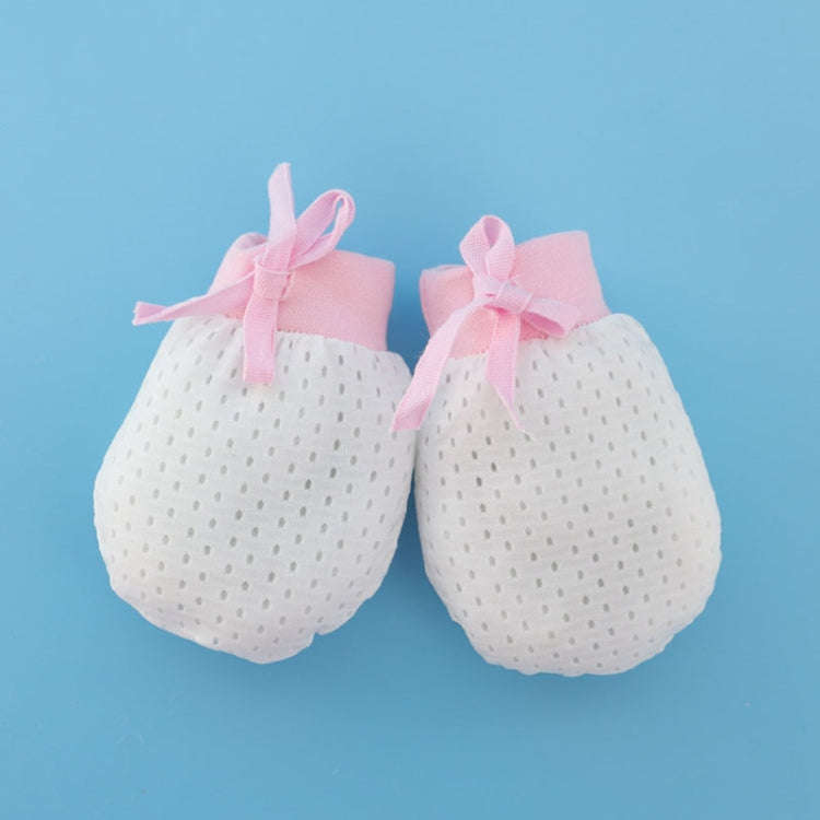 Newborn Baby Anti-Scratching Mesh Mittens Summer Breathable Elastic Lacing Adjustable Gloves, Col...