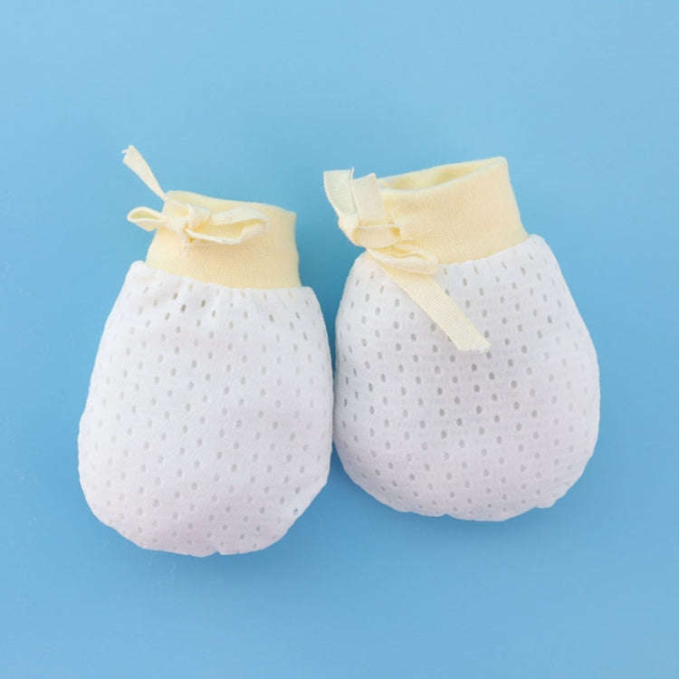Newborn Baby Anti-Scratching Mesh Mittens Summer Breathable Elastic Lacing Adjustable Gloves, Col...