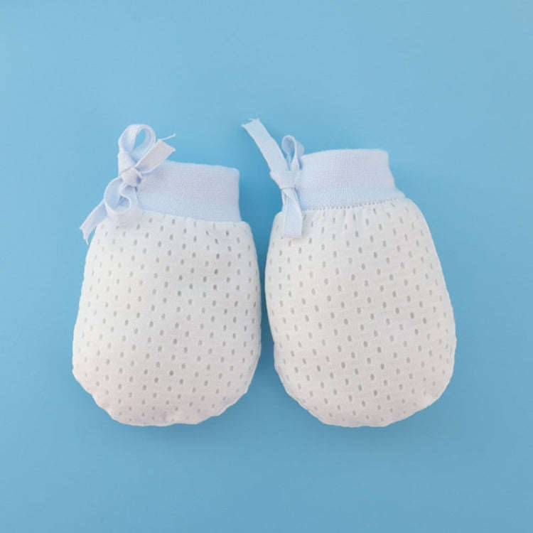 Newborn Baby Anti-Scratching Mesh Mittens Summer Breathable Elastic Lacing Adjustable Gloves, Col...