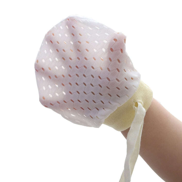 Newborn Baby Anti-Scratching Mesh Mittens Summer Breathable Elastic Lacing Adjustable Gloves, Col...
