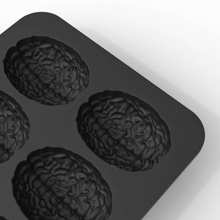 10 Grids Brain Halloween Chocolate Mould Homemade Brain Cake Mould DIY Candy Soft Molds(Black)