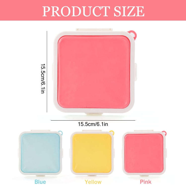 Sandwich Bread Fresh-keeping Storage Box Silicone Portable Take-out Lunch Box(Pink)