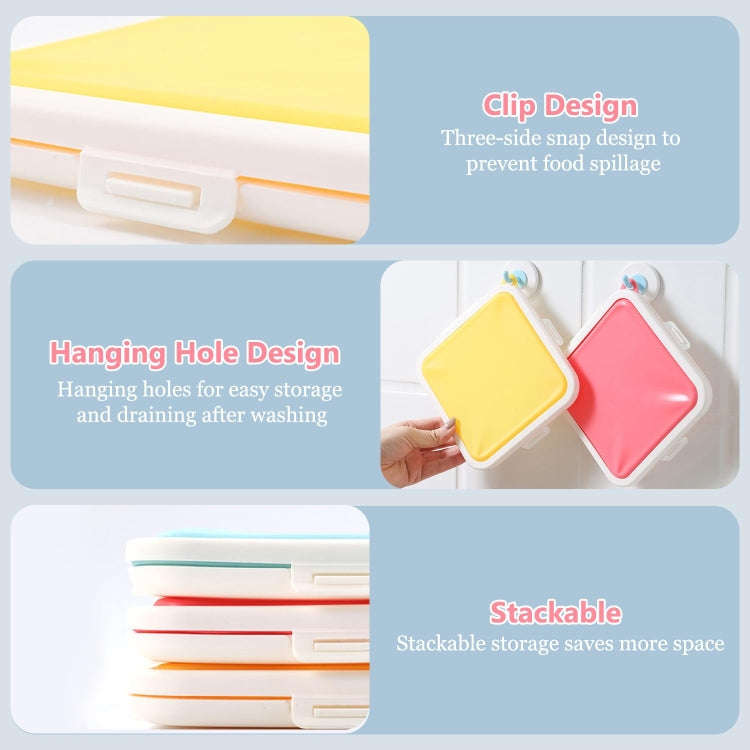 Sandwich Bread Fresh-keeping Storage Box Silicone Portable Take-out Lunch Box(Pink)