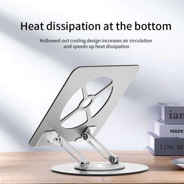 Aluminum Alloy Laptop Stand Notebook Riser with 360 Degree Rotating Base,(Silver)