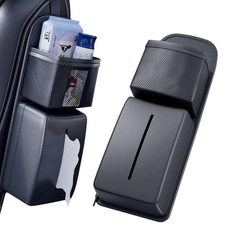 Car Tissue Box Multifunctional Storage Hanging Bag(Black)