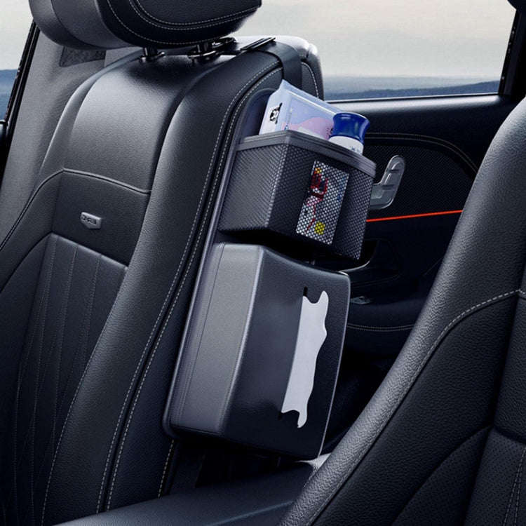 Car Tissue Box Multifunctional Storage Hanging Bag(Black)