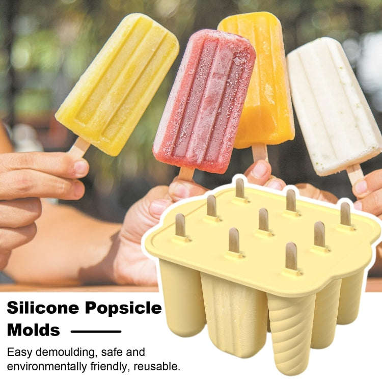 9 Grids Ice Cream Mould Silicone Ice Compartment Homemade Ice Cube Membrane Maker(Green A)