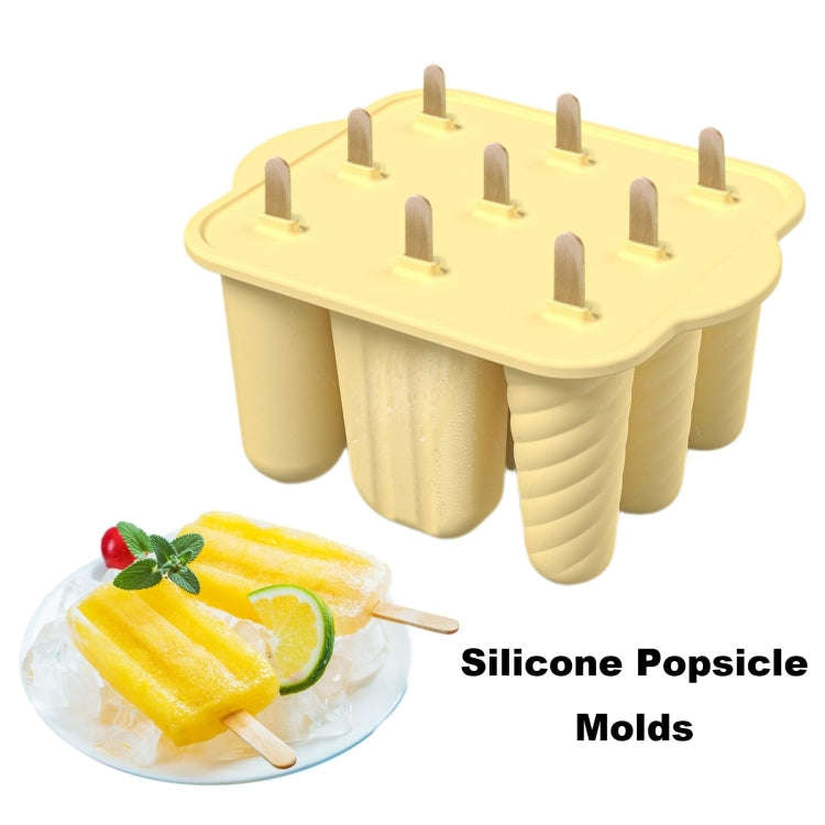 9 Grids Ice Cream Mould Silicone Ice Compartment Homemade Ice Cube Membrane Maker(Green A)