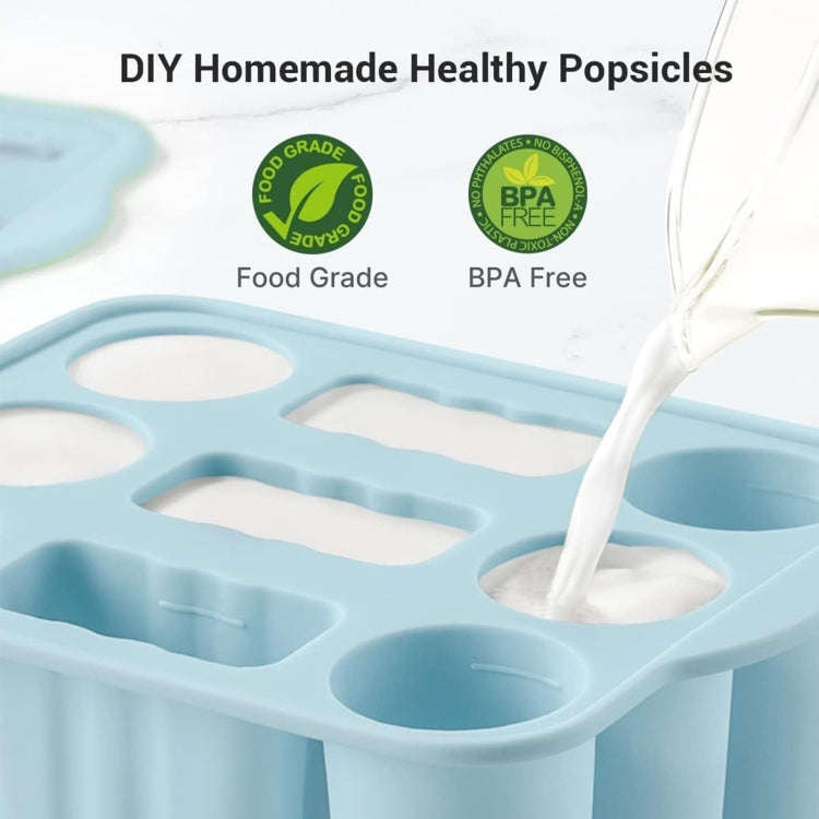 9 Grids Ice Cream Mould Silicone Ice Compartment Homemade Ice Cube Membrane Maker(Green A)