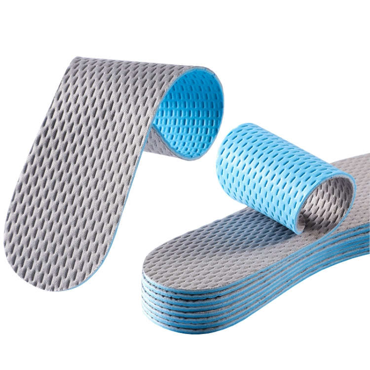 1pair Summer Thin Anti-Odor Sweat Insole Unisex Breathable Soft Shoes Insoles, Size: 37-38(Gray)