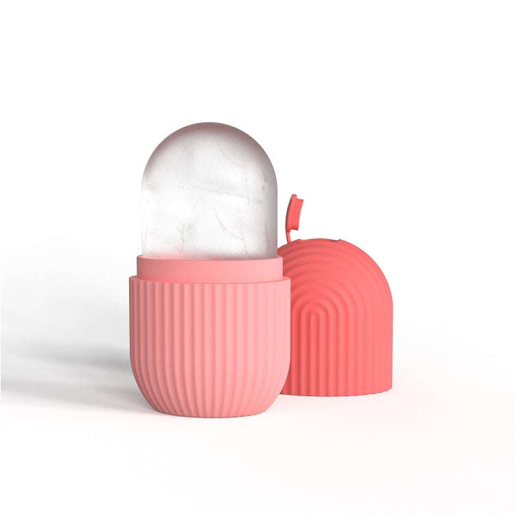Silicone Wave Pattern Ice Compartment Mould Facial Beauty Massage Pore Shrinking Ice Cube Mold(Pink)