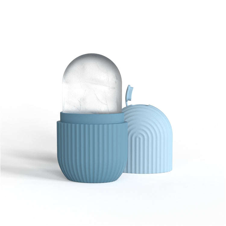 Silicone Wave Pattern Ice Compartment Mould Facial Beauty Massage Pore Shrinking Ice Cube Mold(Blue)