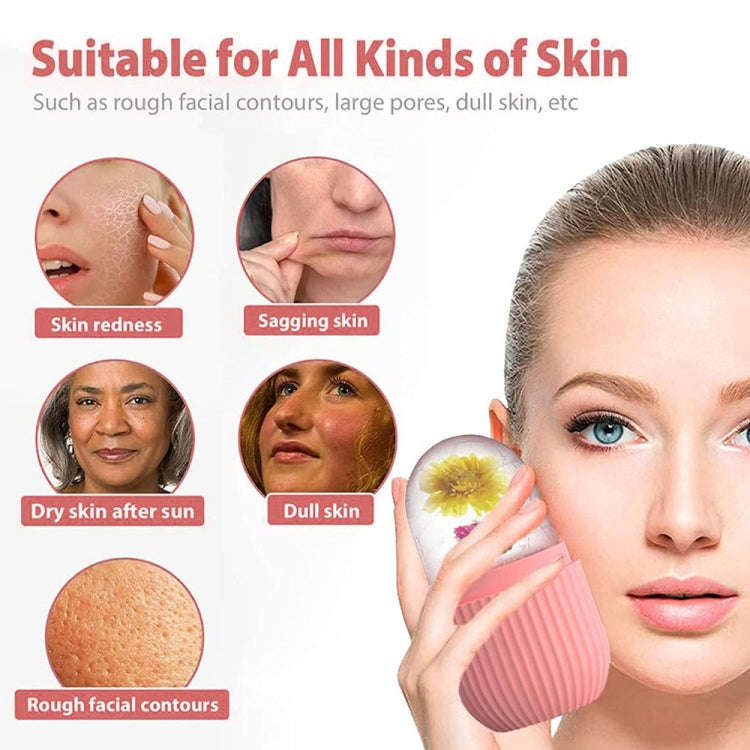 Silicone Wave Pattern Ice Compartment Mould Facial Beauty Massage Pore Shrinking Ice Cube Mold(Gr...