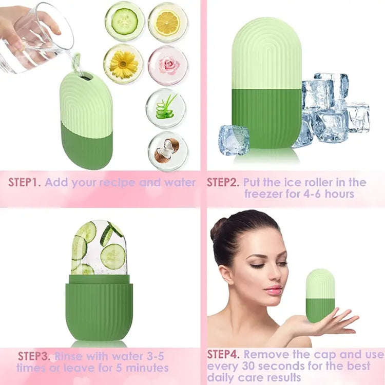 Silicone Wave Pattern Ice Compartment Mould Facial Beauty Massage Pore Shrinking Ice Cube Mold(Gr...
