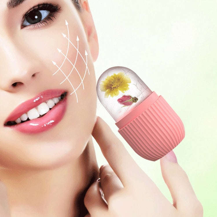 Silicone Wave Pattern Ice Compartment Mould Facial Beauty Massage Pore Shrinking Ice Cube Mold(Gr...