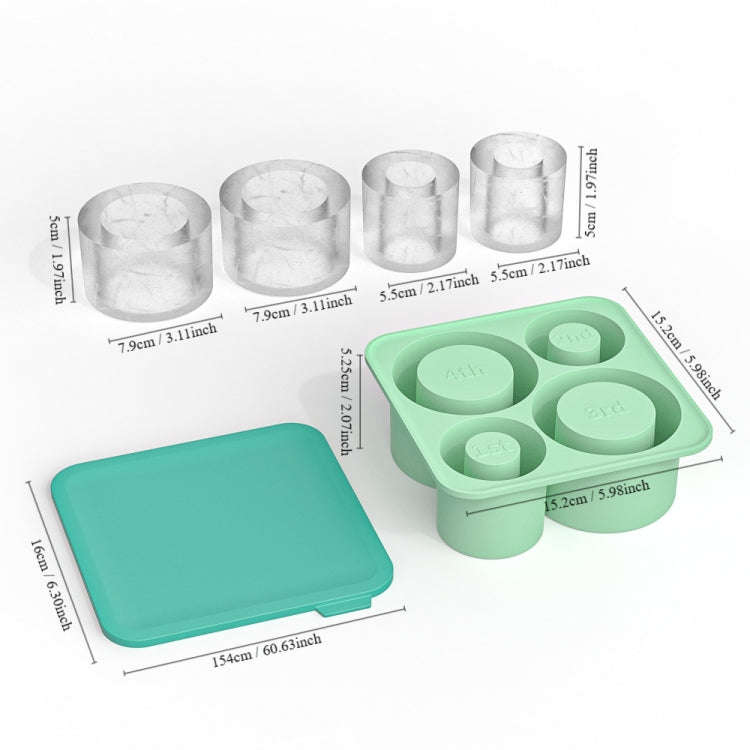 For Stanley Cup 4 In 1 Ice Lattice Mold Silicone Ice Maker Box(Green)