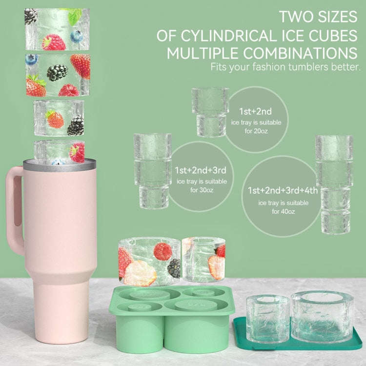 For Stanley Cup 4 In 1 Ice Lattice Mold Silicone Ice Maker Box(Green)