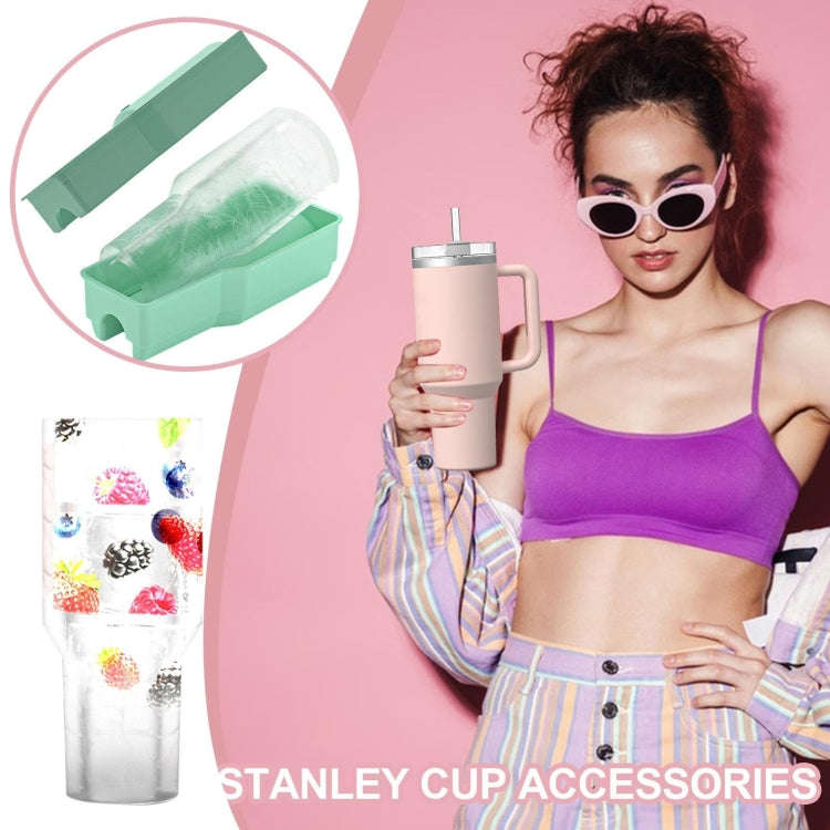 For Stanley Cup Integrated Ice Lattice Mold Silicone Ice Maker Case(Green)
