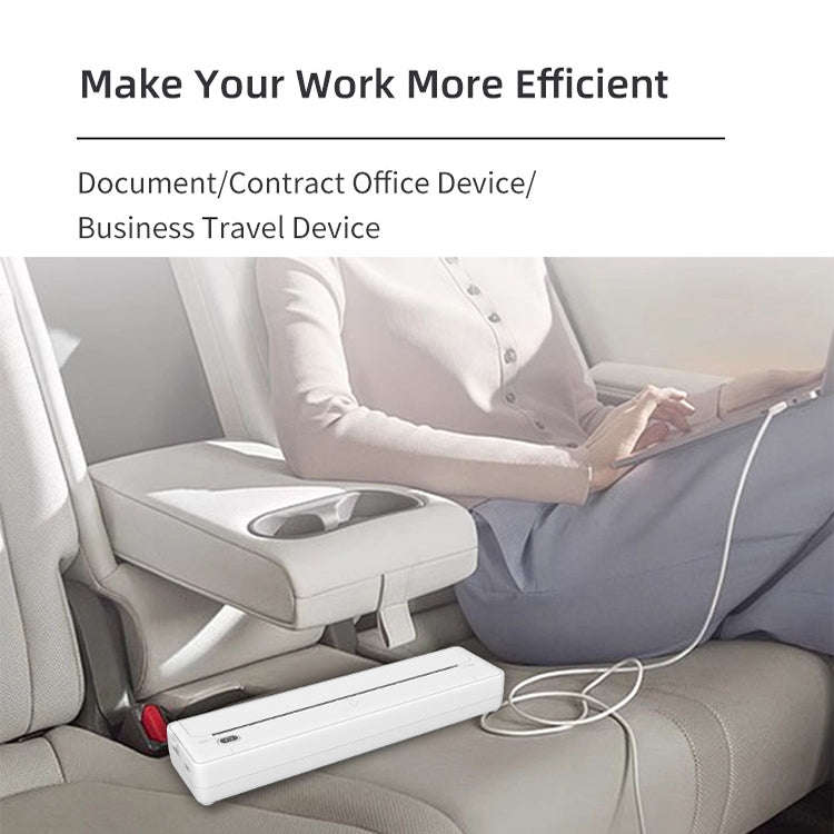 A4-XZ 203DPI A4 Home Portable Smart Wireless Inkless Thermal Printer(White)
