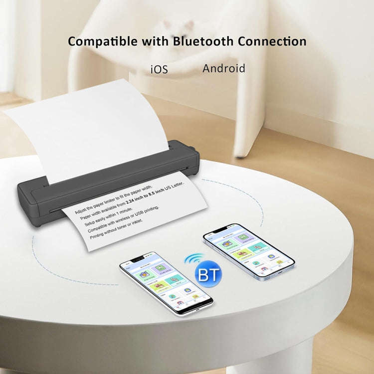 A4-XZ 203DPI A4 Home Portable Smart Wireless Inkless Thermal Printer(Black)