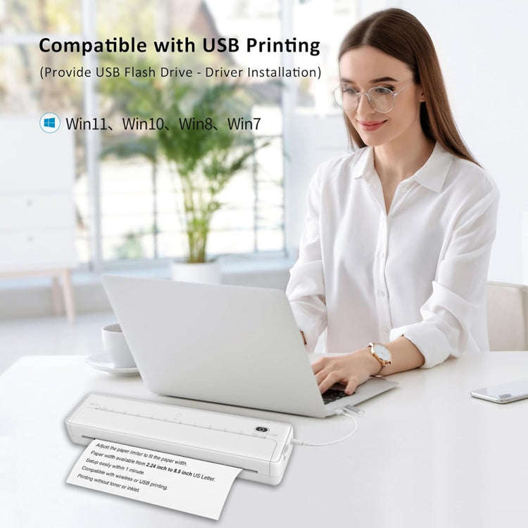 A4-XZ 203DPI A4 Home Portable Smart Wireless Inkless Thermal Printer(White)