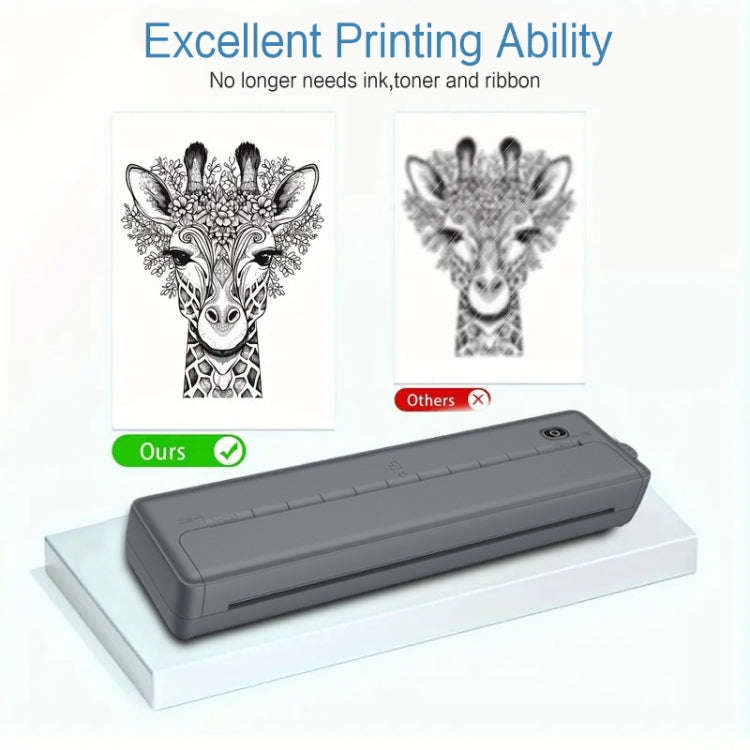 A4-XZ 203DPI A4 Home Portable Smart Wireless Inkless Thermal Printer(White)