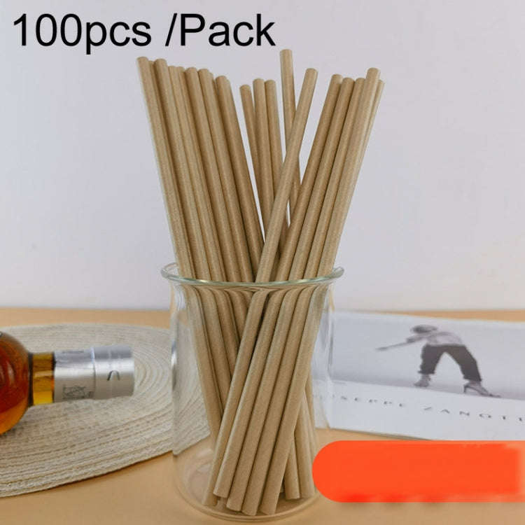 100pcs /Pack 6x197mm Disposable Paper Straws Biodegradable Party Drinking Straws Dessert Table De...