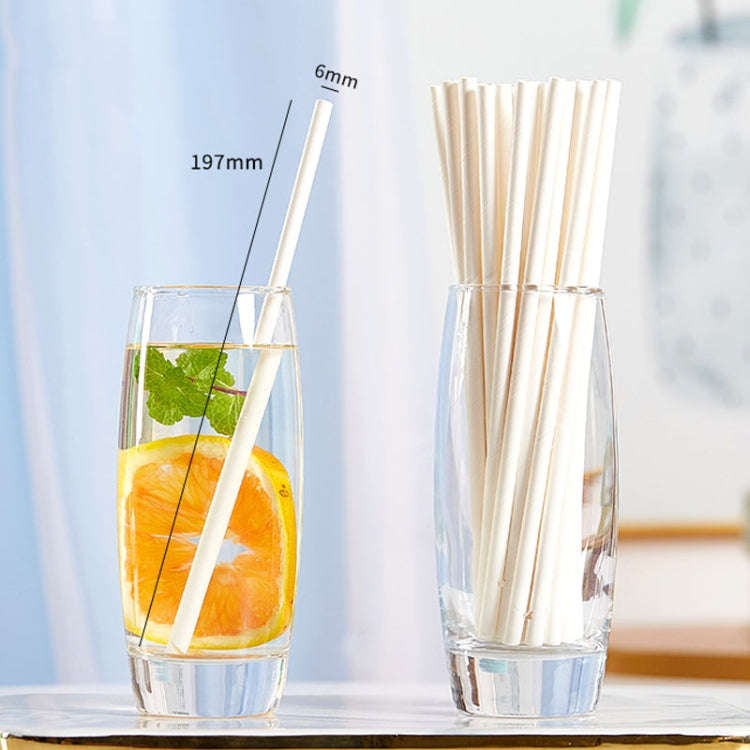 100pcs /Pack 6x197mm Disposable Paper Straws Biodegradable Party Drinking Straws Dessert Table De...