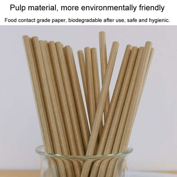 100pcs /Pack 6x197mm Disposable Paper Straws Biodegradable Party Drinking Straws Dessert Table De...