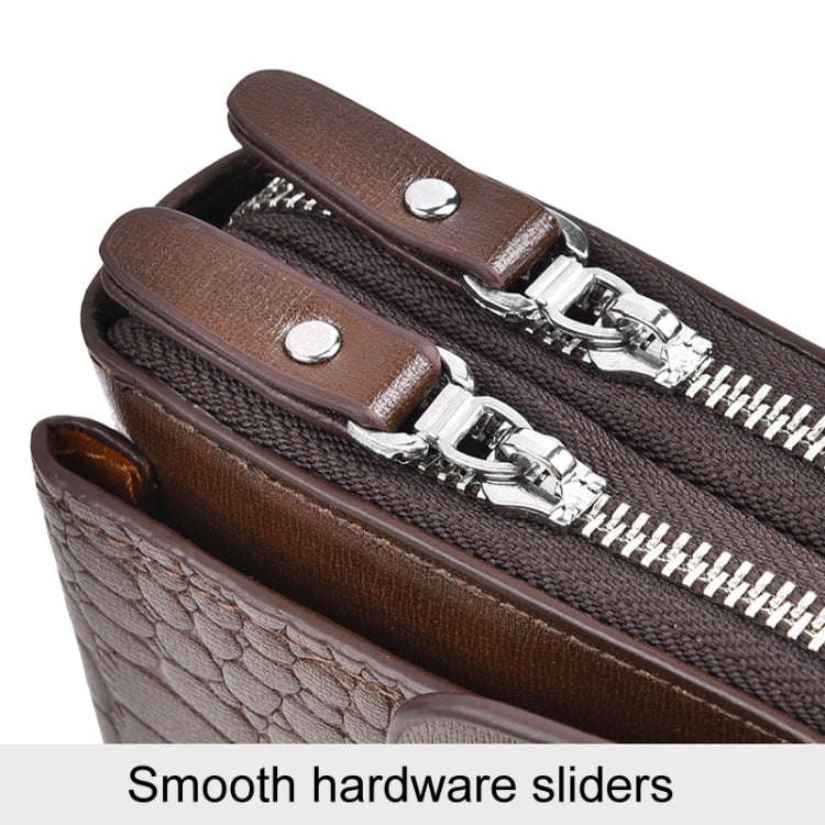 WEIXIER W129 Men Magnetic Buckle Anti-Theft Clutch Bag Large Capacity Multi-Card Wallet(Brown)
