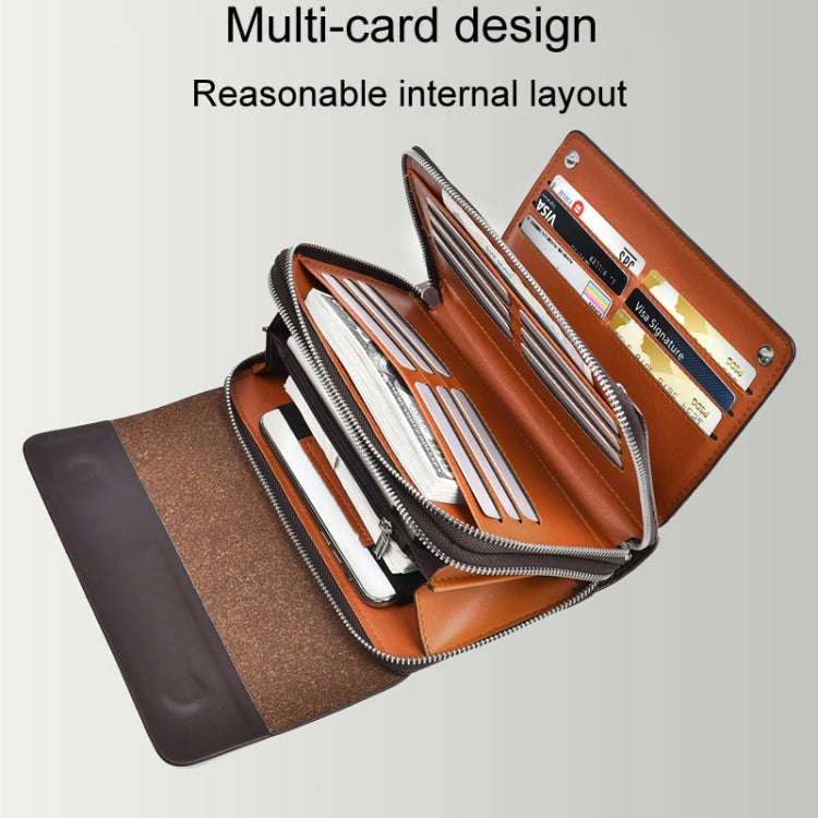 WEIXIER W129 Men Magnetic Buckle Anti-Theft Clutch Bag Large Capacity Multi-Card Wallet(Black)