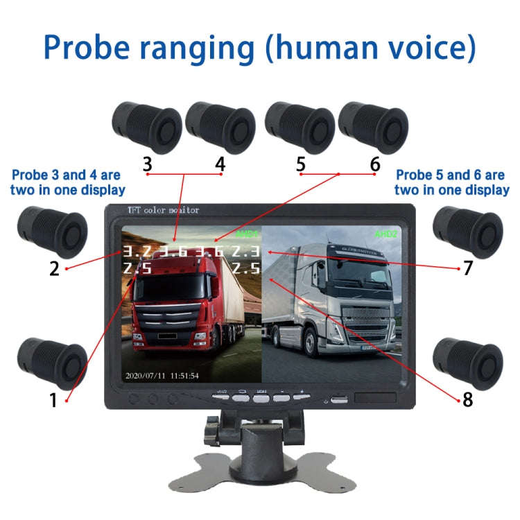 7 Inch Two-Way Display With Reverse Detection Digital Radar(PZ904)
