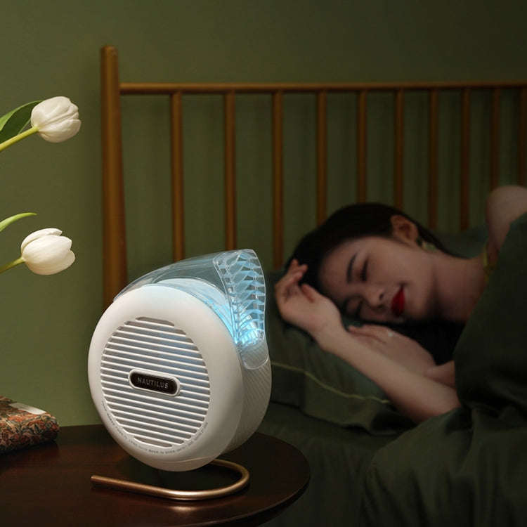 F5 USB Charging Colorful Lighting Effect Desktop Negative Ion Purification Air Fan(White)