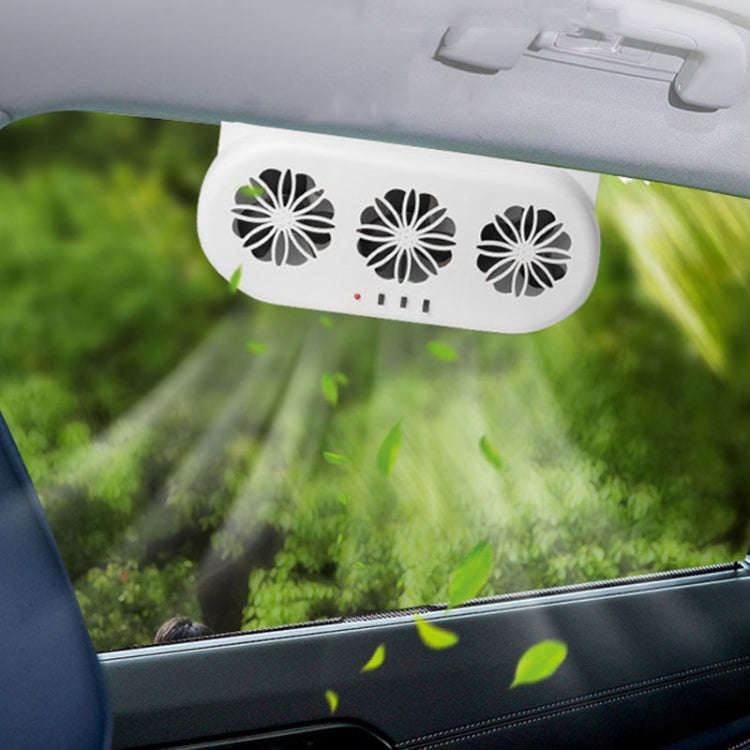 USB Plug-In Car Window Exhaust Fan Car Air Circulation Cooling Ventilation Fan, Color: Solar Black