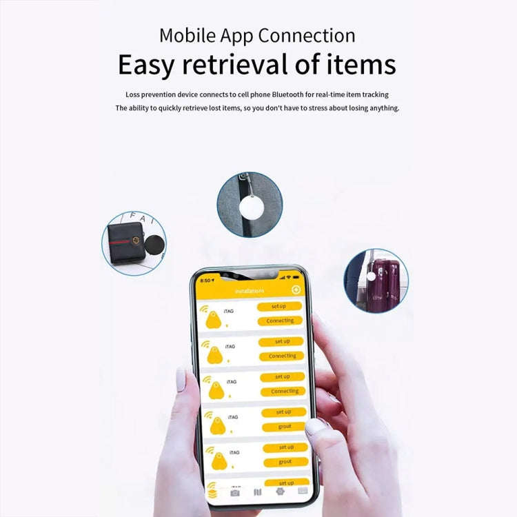 Mini Pet Smart Anti-lost Device Portable GPS Locator Bluetooth Tracker(White)
