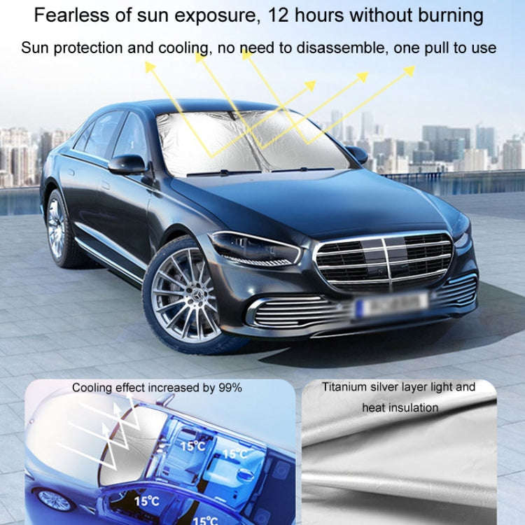 Car Sunshade Summer Front Windshield Sunscreen Heat Insulation Folding Car Sunshade Curtain(145x7...