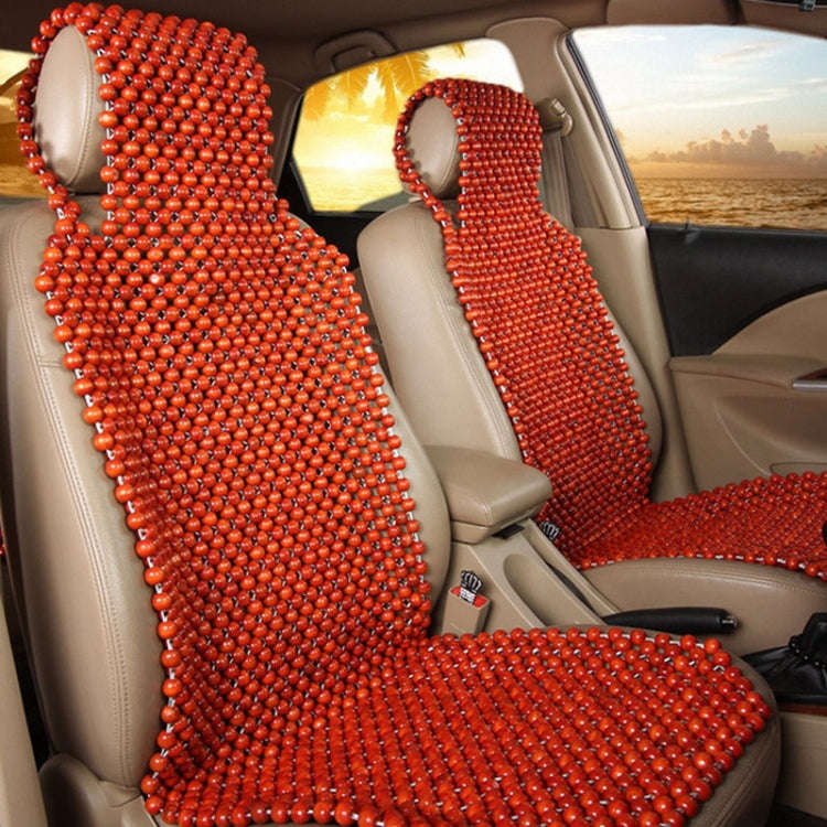 Car Wood Beaded Cushion Universal Car Seat Cover Summer Interior Supply(Red)
