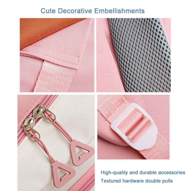 Backpack for Junior High School Students Cute Schoolbag Travel Bag(Pink)
