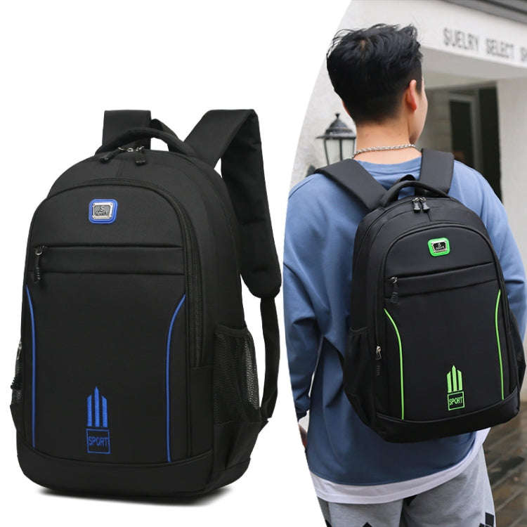 Men Backpack Nylon Oxford Knapsack Large Capacity Student Schoolbag(Blue)