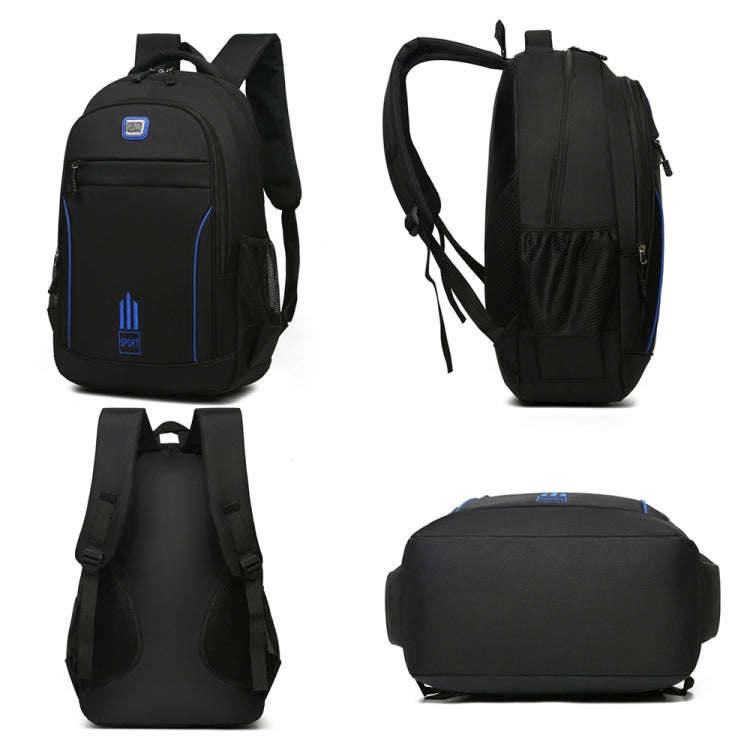 Men Backpack Nylon Oxford Knapsack Large Capacity Student Schoolbag(Blue)