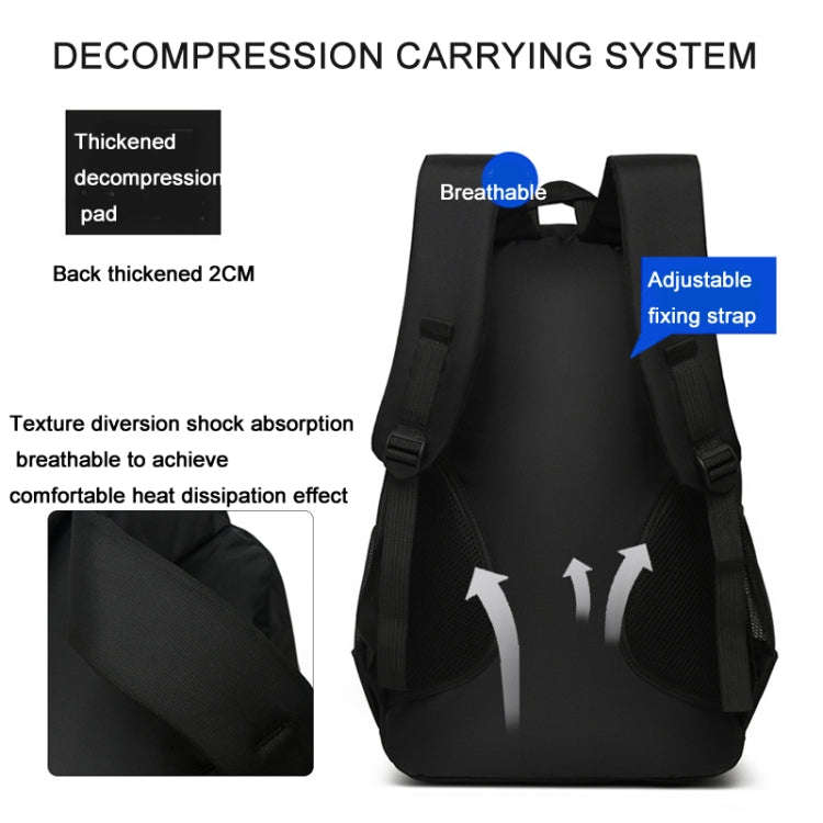 Men Backpack Nylon Oxford Knapsack Large Capacity Student Schoolbag(Blue)
