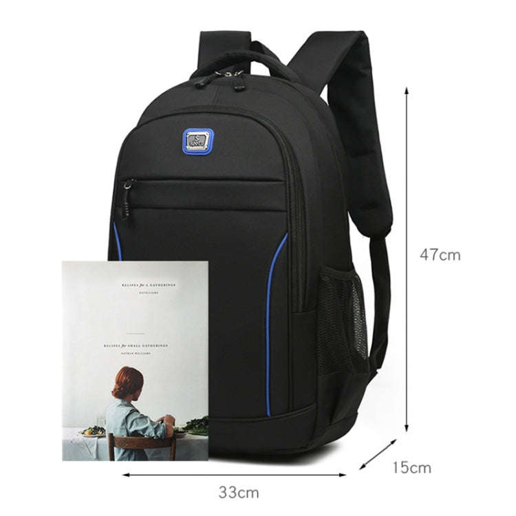 Men Backpack Nylon Oxford Knapsack Large Capacity Student Schoolbag(Blue)