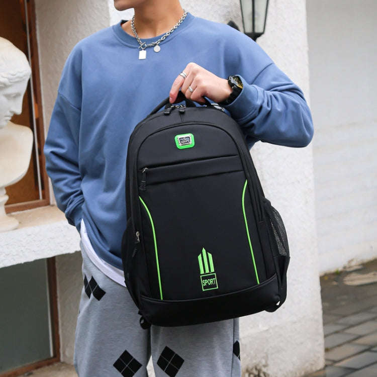 Men Backpack Nylon Oxford Knapsack Large Capacity Student Schoolbag(Blue)