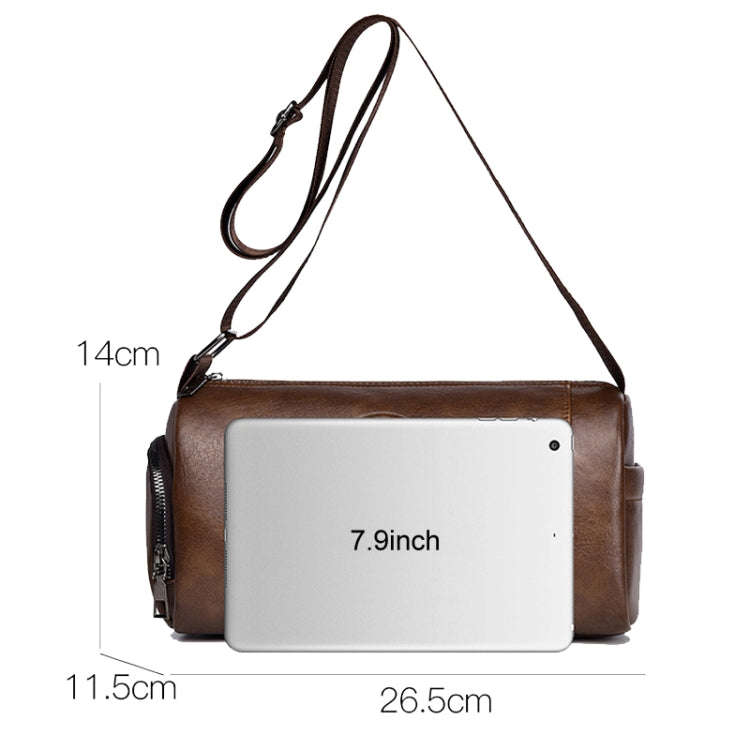 WEIXIER D519 Men Large Capacity Waterproof Crossbody Bag Casual Single Shoulder Backpack(Brown)