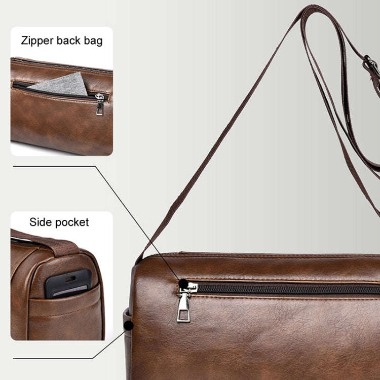 WEIXIER D519 Men Large Capacity Waterproof Crossbody Bag Casual Single Shoulder Backpack(Brown)