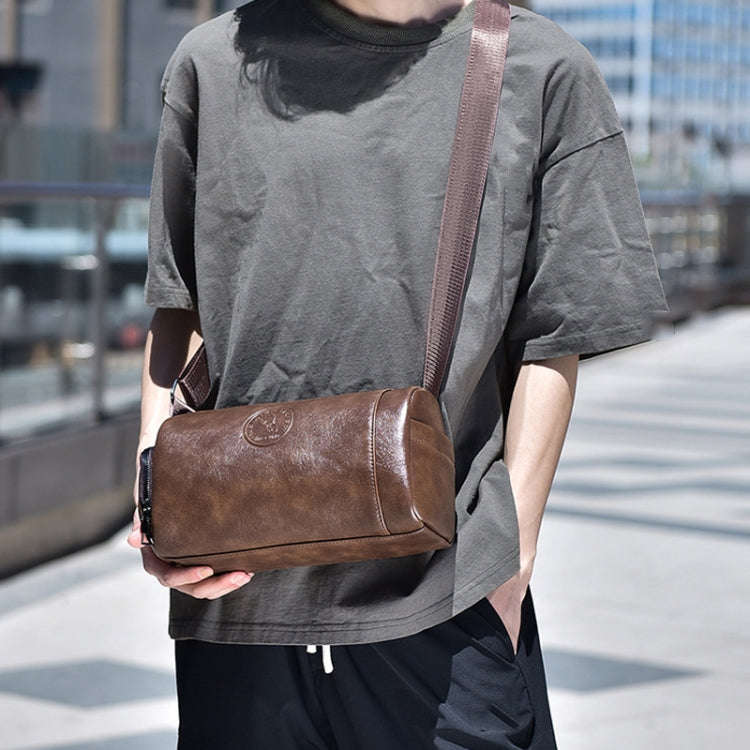 WEIXIER D519 Men Large Capacity Waterproof Crossbody Bag Casual Single Shoulder Backpack(Brown)