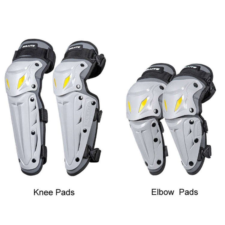 SULAITE Motorcycle Outdoor Riding Breathable Protective Equipment, Color: 2pcs /Set Elbow Pads Gray